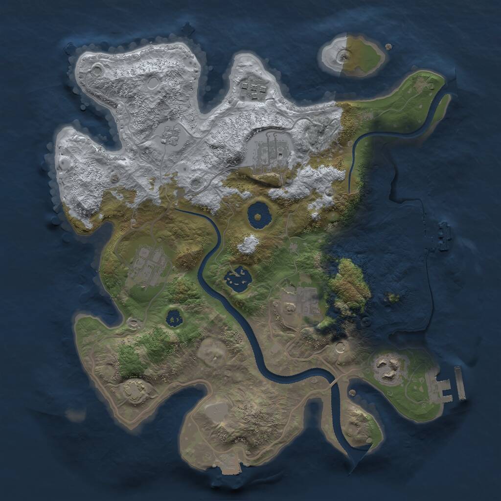 Rust Map: Procedural Map, Size: 3000, Seed: 95759, 12 Monuments