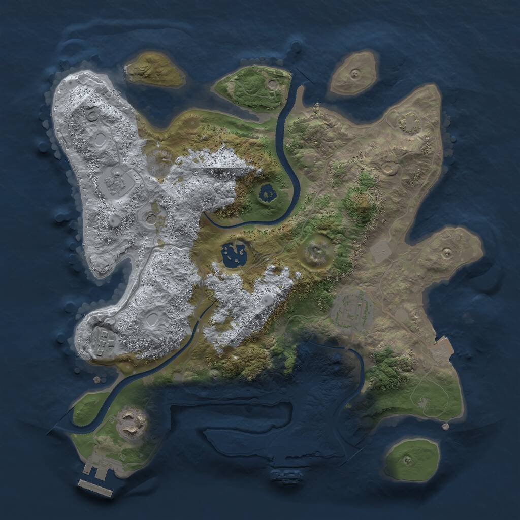 Rust Map: Procedural Map, Size: 3000, Seed: 17156, 10 Monuments