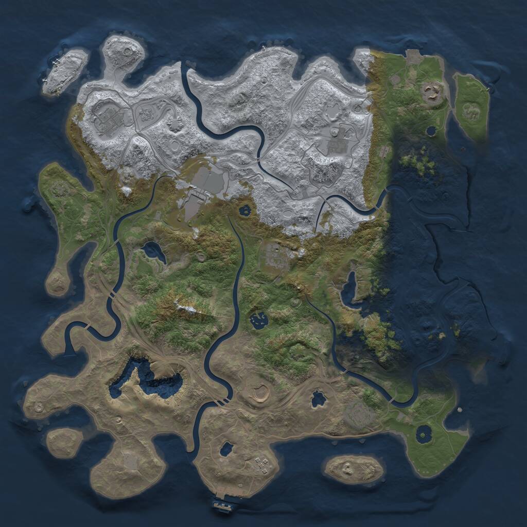 Rust Map: Procedural Map, Size: 4500, Seed: 510829672, 15 Monuments