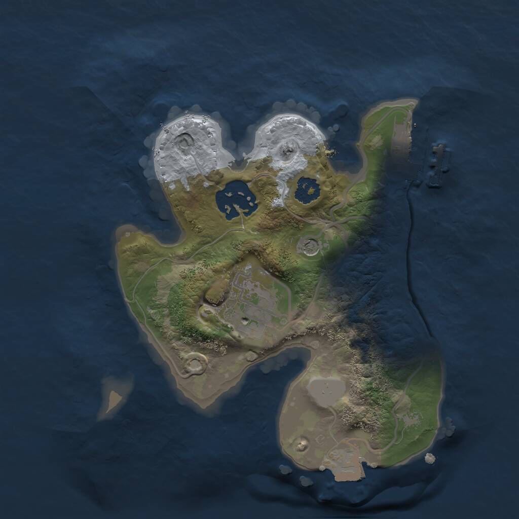 Rust Map: Procedural Map, Size: 2000, Seed: 95759, 5 Monuments