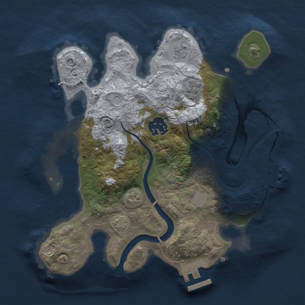 Rust Map: Procedural Map, Size: 2500, Seed: 666446, 7 Monuments