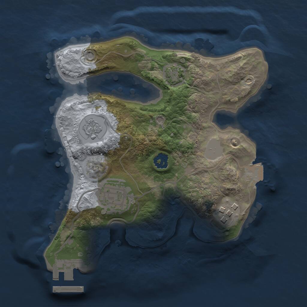 Rust Map: Procedural Map, Size: 2000, Seed: 1470966308, 6 Monuments