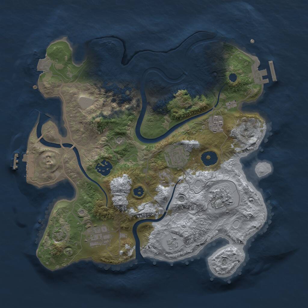Rust Map: Procedural Map, Size: 3000, Seed: 564985416, 11 Monuments