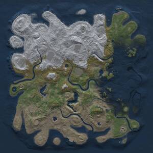 Thumbnail Rust Map: Procedural Map, Size: 4500, Seed: 19427813, 14 Monuments