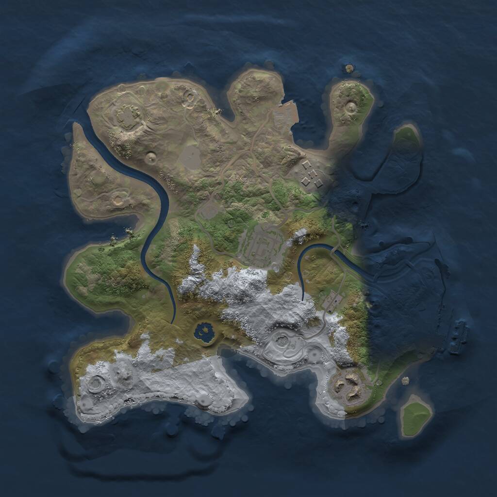 Rust Map: Procedural Map, Size: 2500, Seed: 1980517633, 7 Monuments