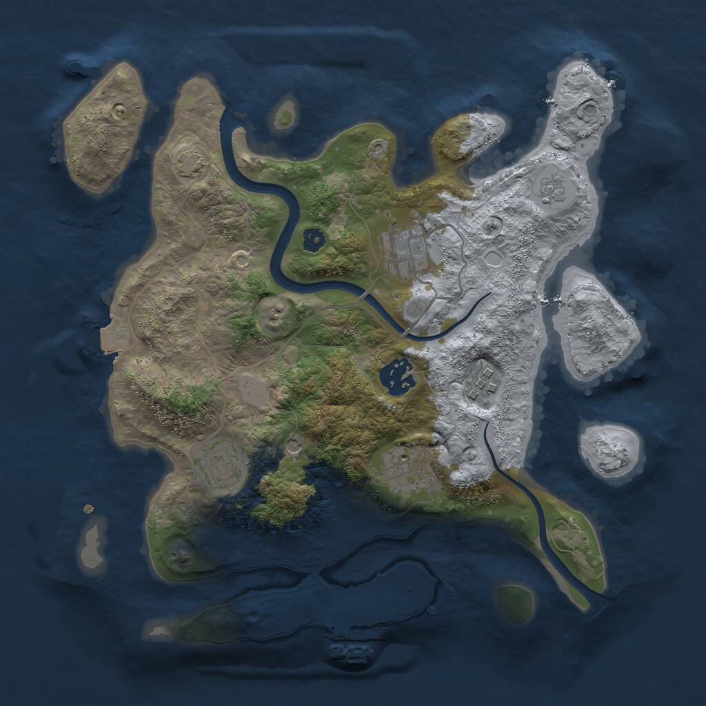 Rust Map: Procedural Map, Size: 3000, Seed: 251, 10 Monuments