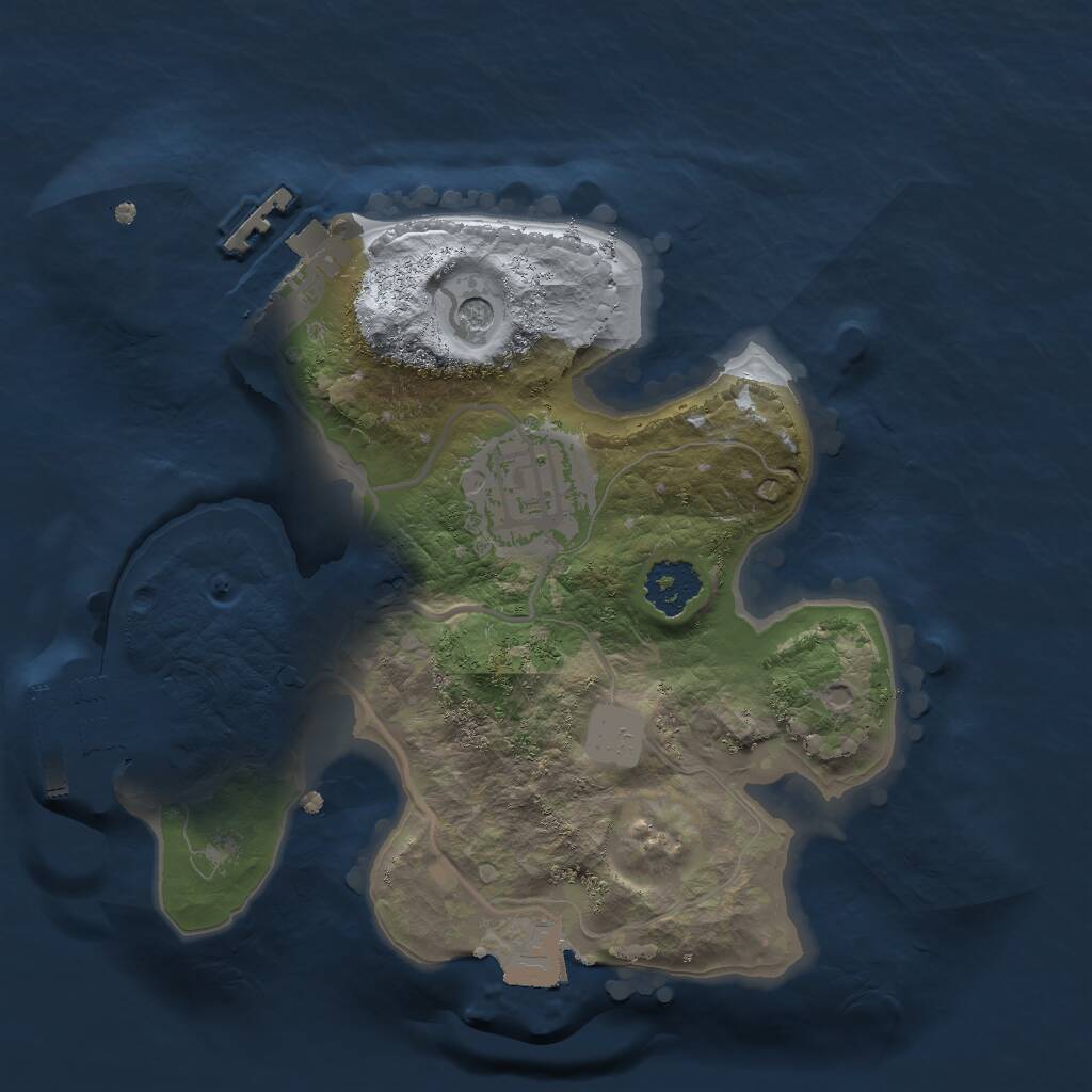 Rust Map: Procedural Map, Size: 2000, Seed: 578554, 5 Monuments