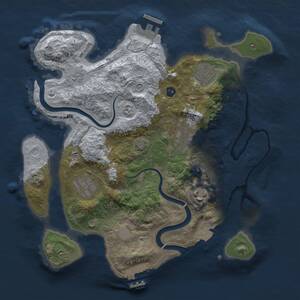 Thumbnail Rust Map: Procedural Map, Size: 3000, Seed: 252345, 10 Monuments