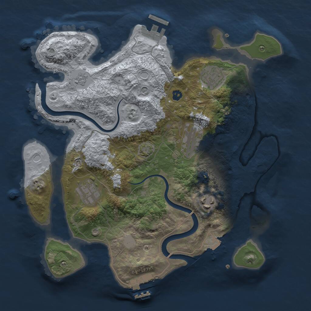 Rust Map: Procedural Map, Size: 3000, Seed: 252345, 10 Monuments
