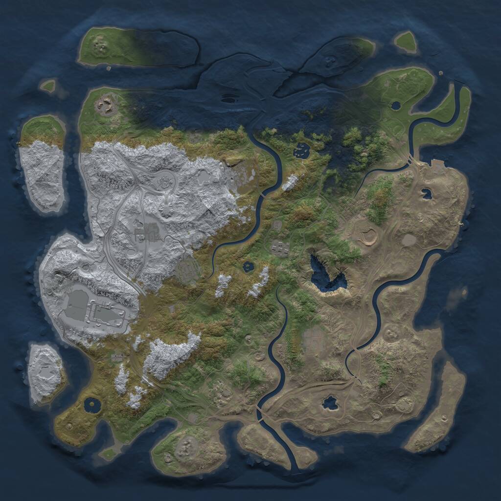 Rust Map: Procedural Map, Size: 4500, Seed: 359987532, 14 Monuments