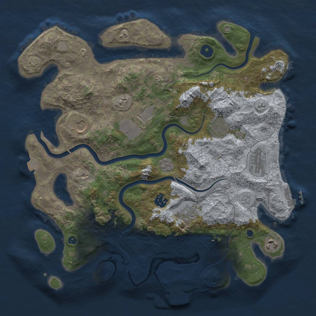 Rust Map: Procedural Map, Size: 3750, Seed: 85710928, 15 Monuments