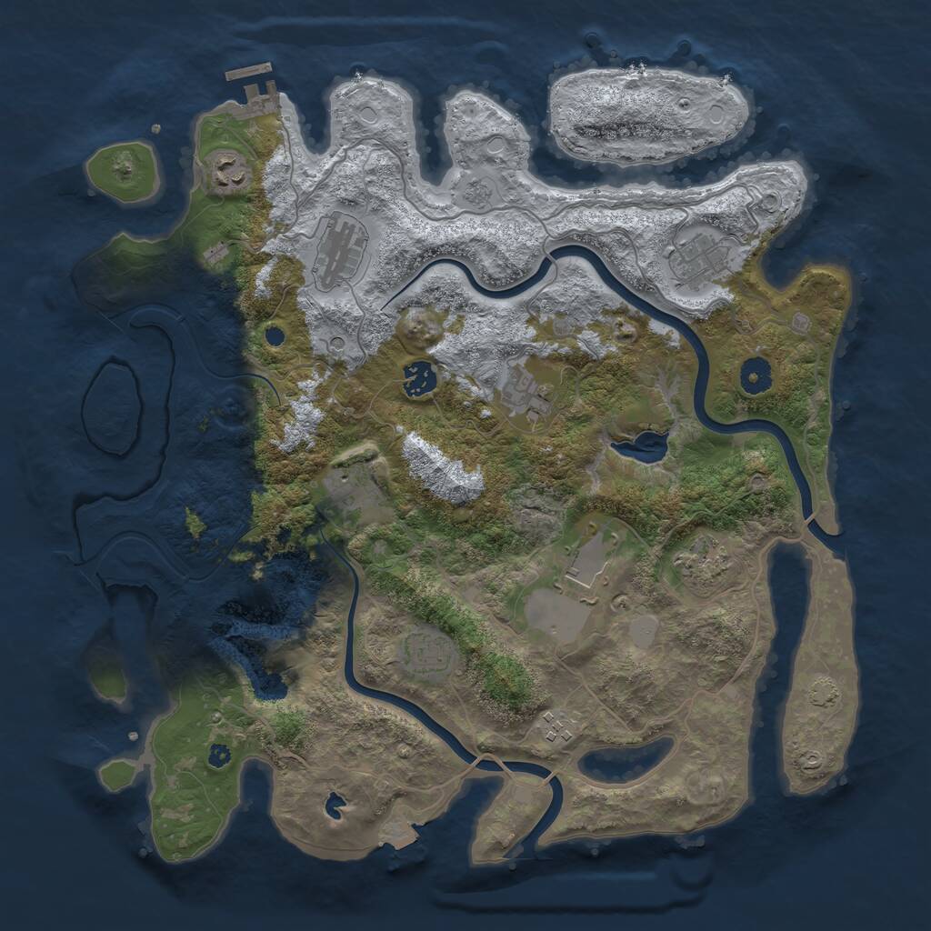 Rust Map: Procedural Map, Size: 4000, Seed: 1548727520, 15 Monuments