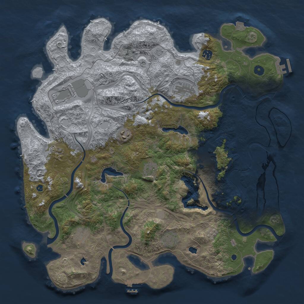 Rust Map: Procedural Map, Size: 4500, Seed: 1580092607, 16 Monuments