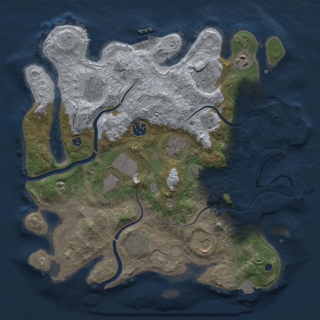 Rust Map: Procedural Map, Size: 3500, Seed: 947228440, 15 Monuments