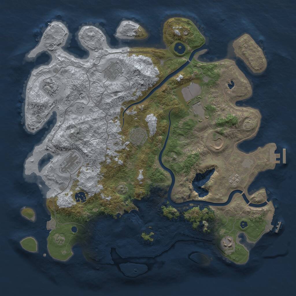 Rust Map: Procedural Map, Size: 4000, Seed: 13458190, 15 Monuments