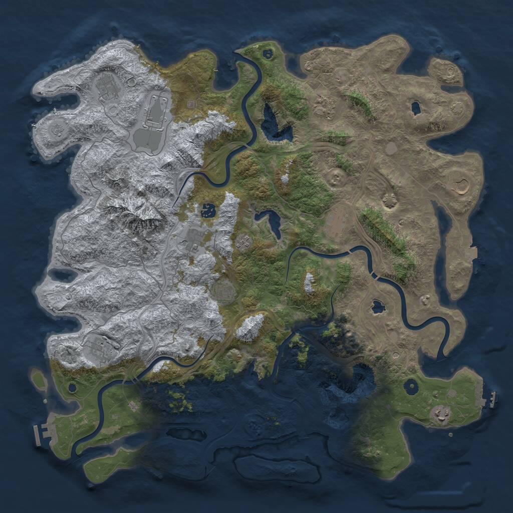 Rust Map: Procedural Map, Size: 5000, Seed: 551001938, 17 Monuments