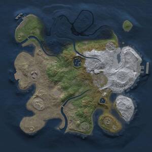 Thumbnail Rust Map: Procedural Map, Size: 2700, Seed: 2084799864, 9 Monuments