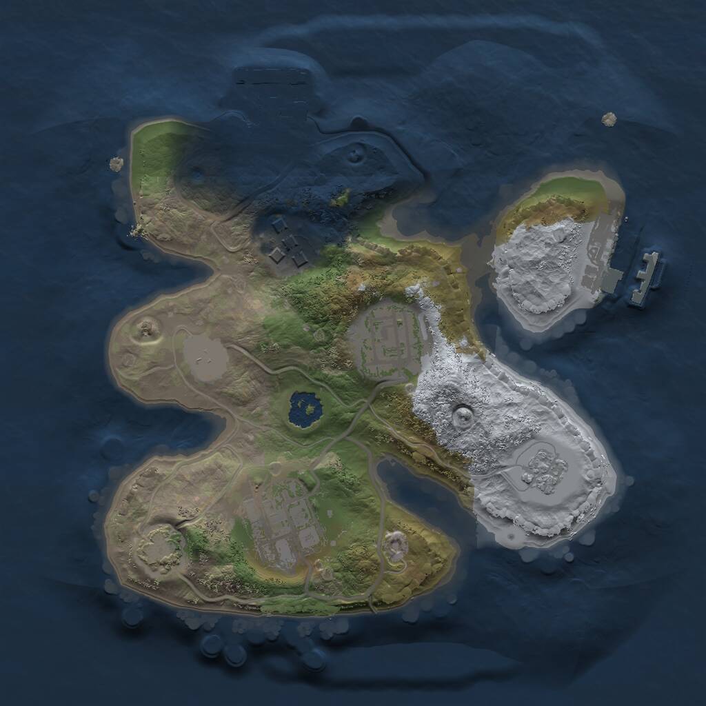 Rust Map: Procedural Map, Size: 2000, Seed: 2033480819, 8 Monuments