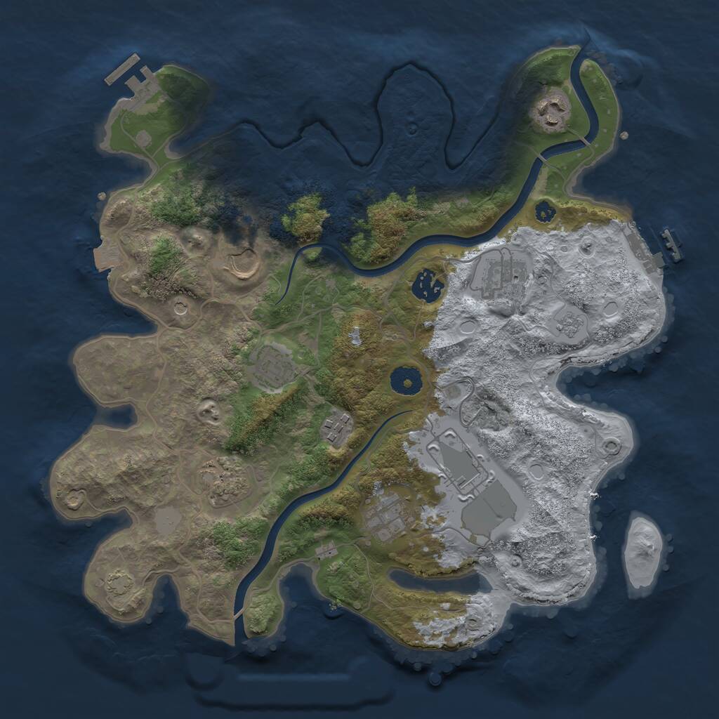 Rust Map: Procedural Map, Size: 3500, Seed: 905259161, 15 Monuments