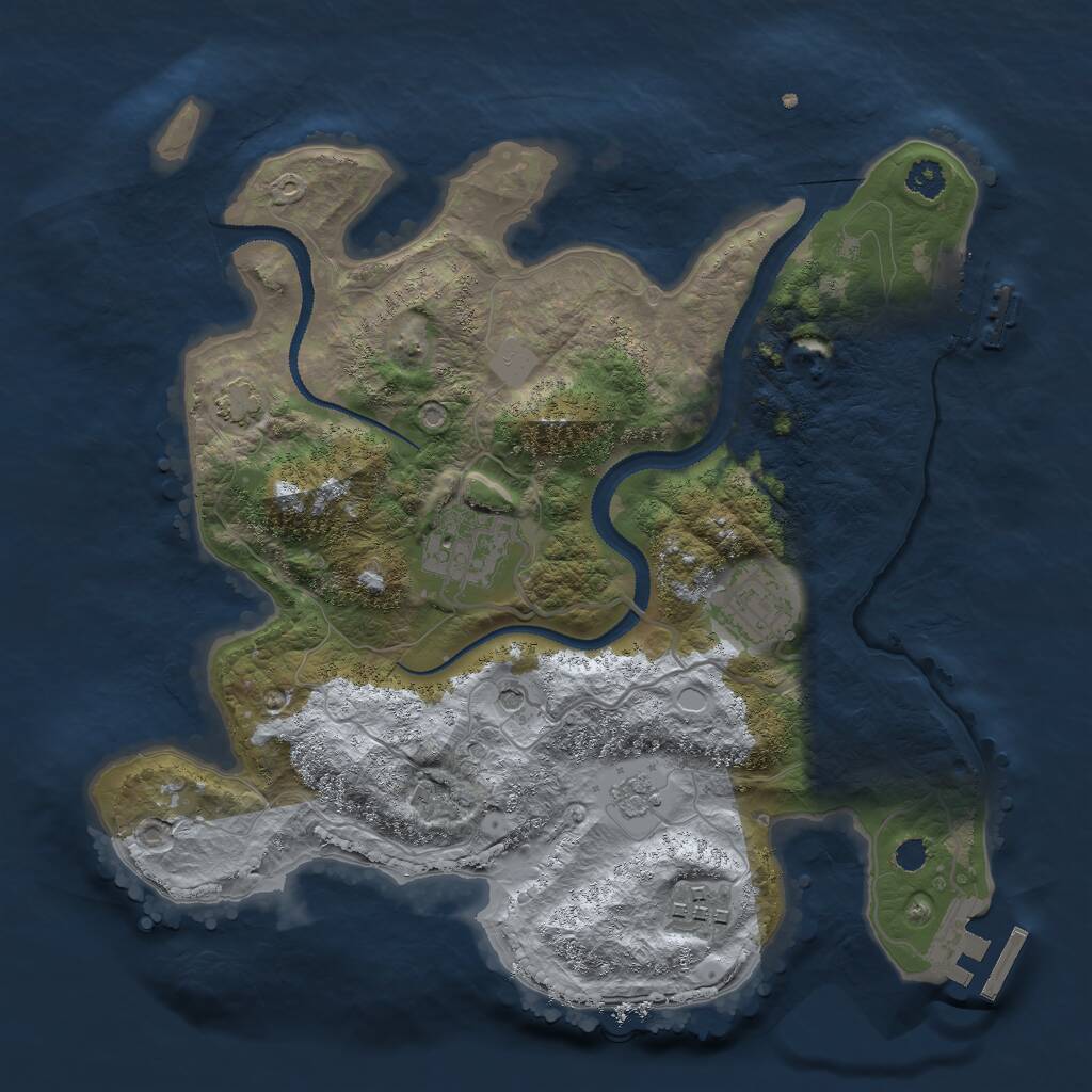 Rust Map: Procedural Map, Size: 2850, Seed: 24576234, 9 Monuments
