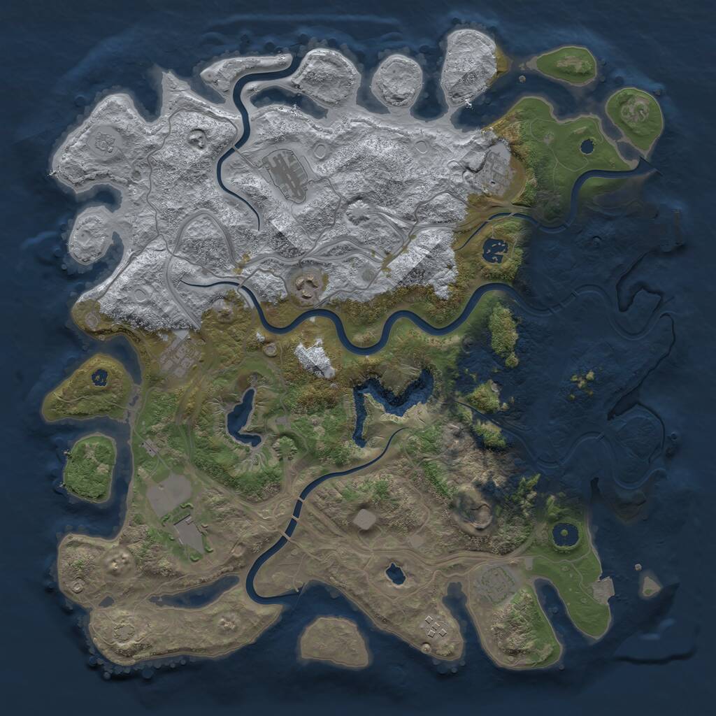 Rust Map: Procedural Map, Size: 4250, Seed: 1087529499, 14 Monuments