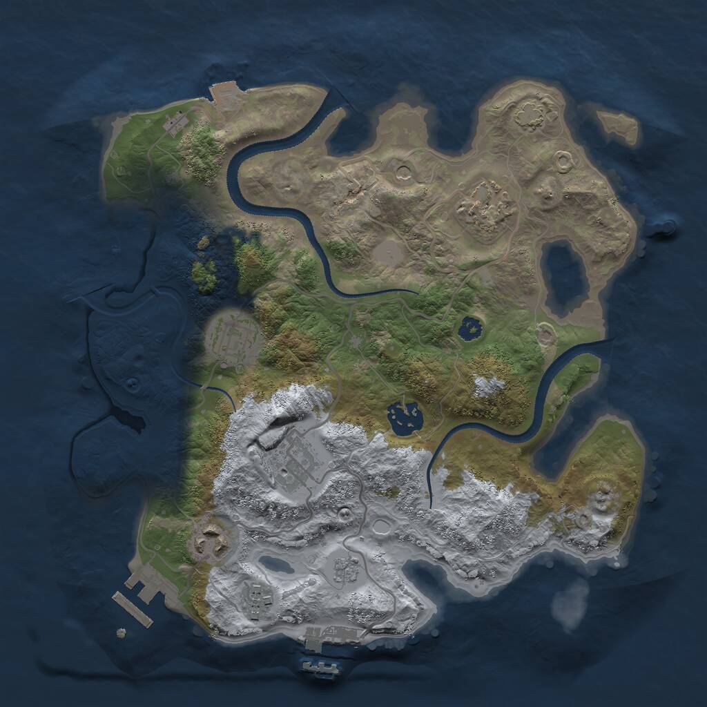 Rust Map: Procedural Map, Size: 2999, Seed: 15234885, 12 Monuments