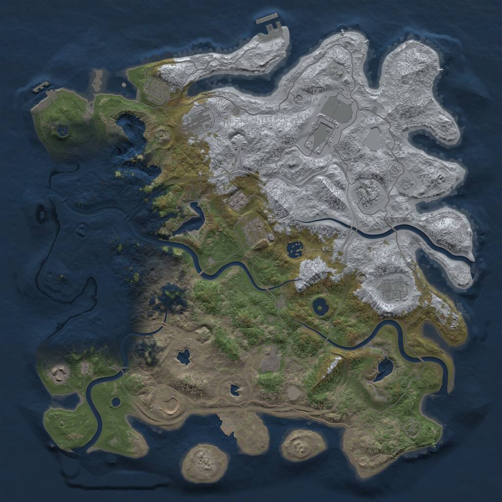 Rust Map: Procedural Map, Size: 4500, Seed: 815612069, 17 Monuments