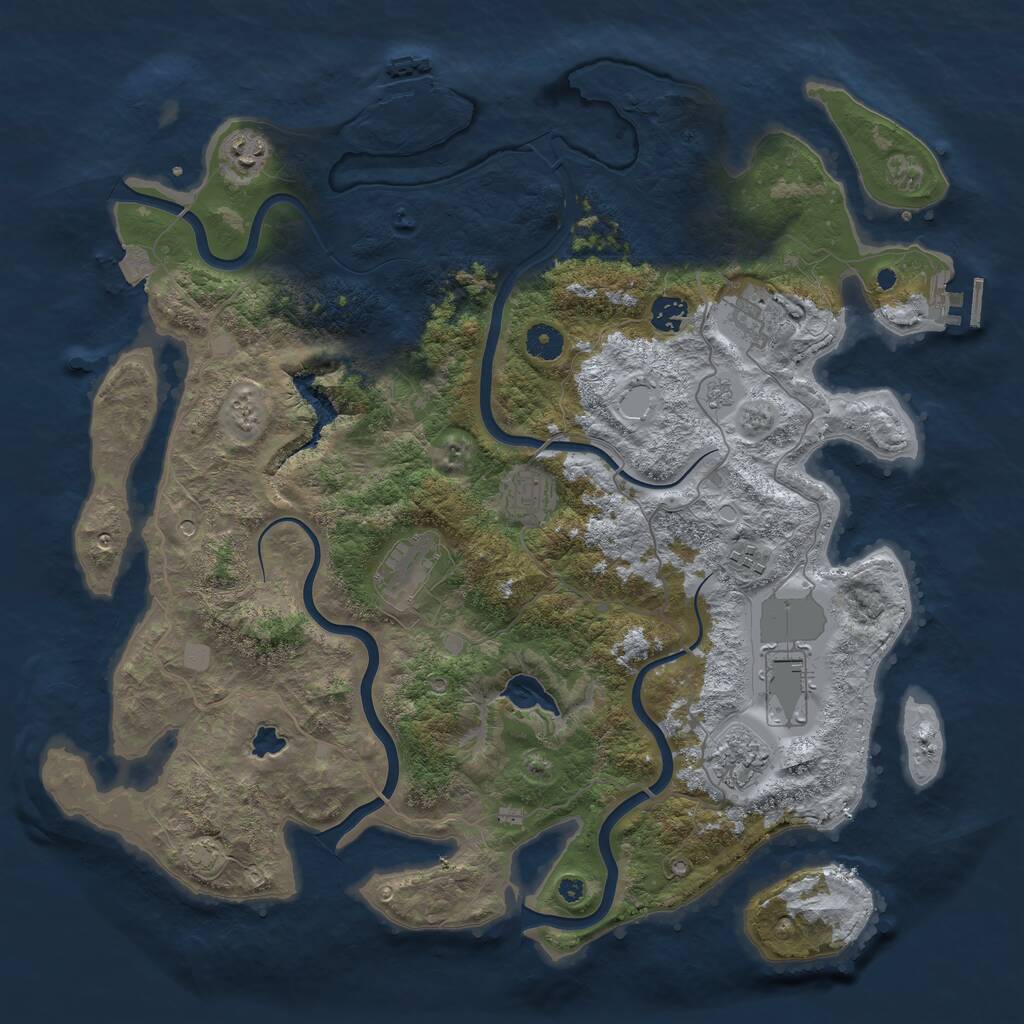 Rust Map: Procedural Map, Size: 4200, Seed: 39642146, 14 Monuments