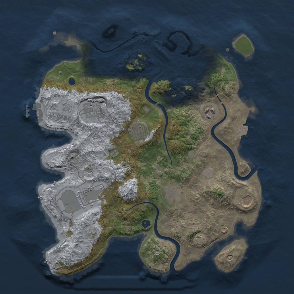 Rust Map: Procedural Map, Size: 3500, Seed: 1586087929, 12 Monuments