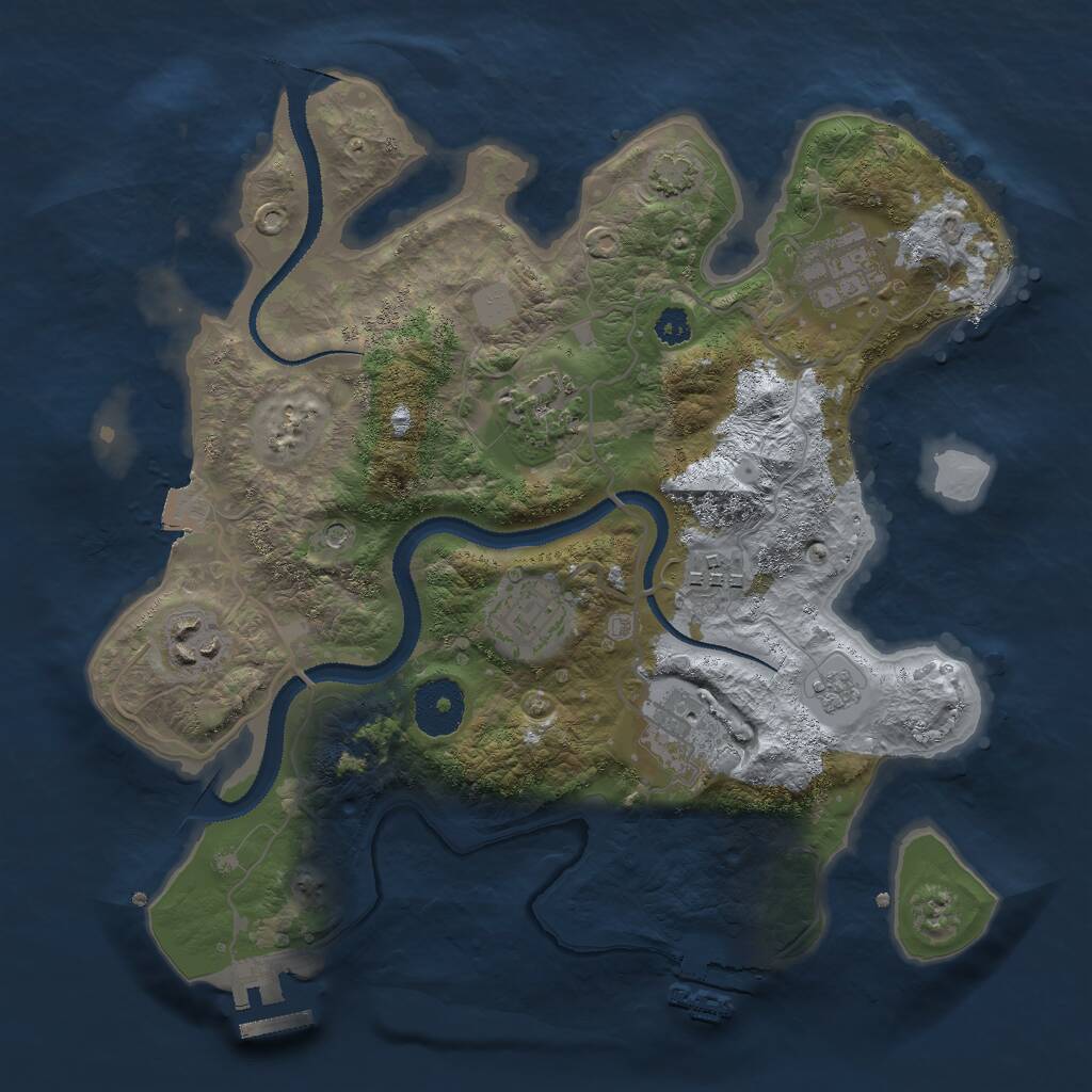 Rust Map: Procedural Map, Size: 3000, Seed: 1664750296, 12 Monuments