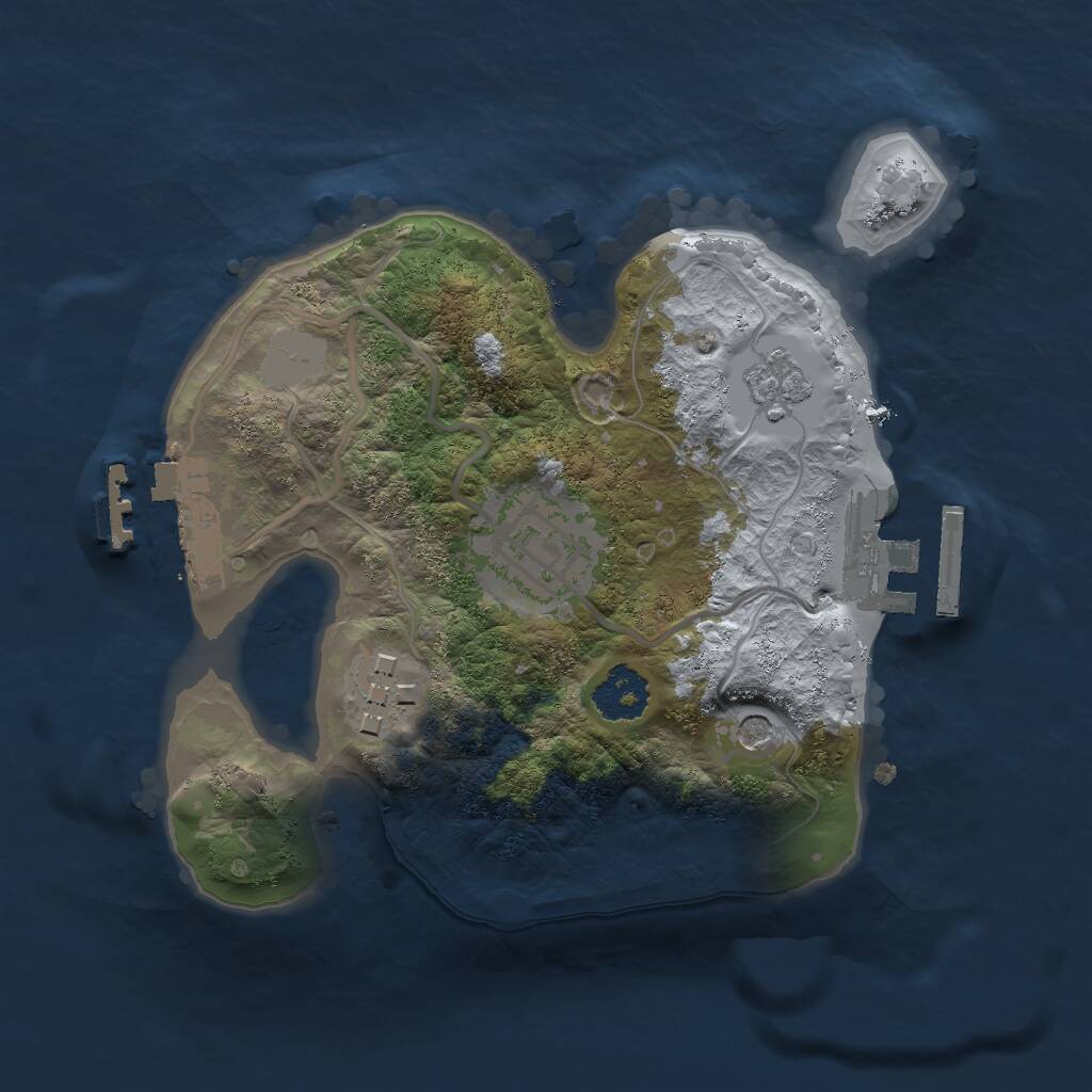 Rust Map: Procedural Map, Size: 2000, Seed: 246938876, 7 Monuments