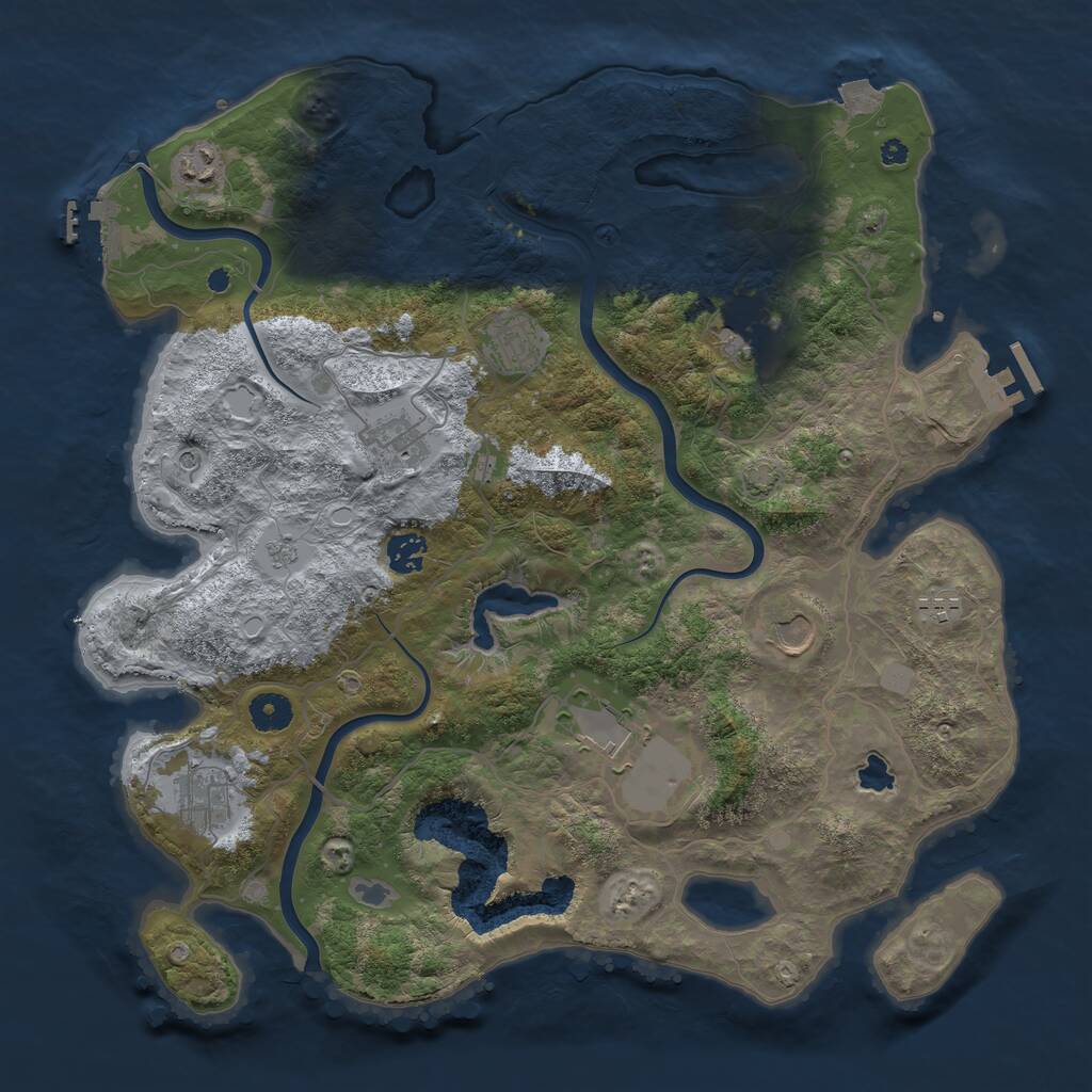 Rust Map: Procedural Map, Size: 4000, Seed: 993513639, 15 Monuments