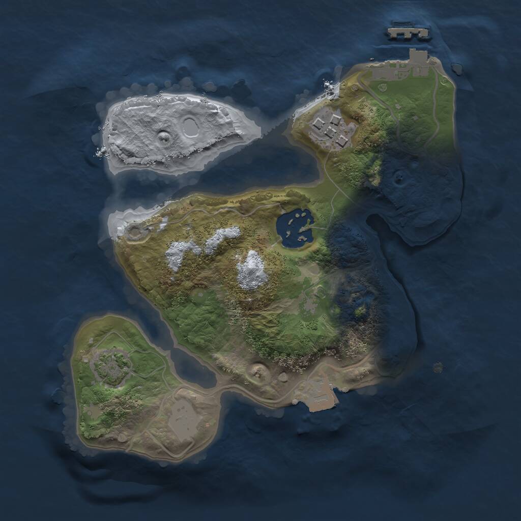 Rust Map: Procedural Map, Size: 2000, Seed: 1339847892, 5 Monuments
