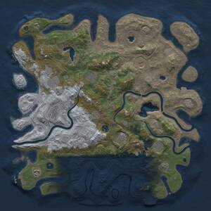 Thumbnail Rust Map: Procedural Map, Size: 4500, Seed: 30080, 16 Monuments