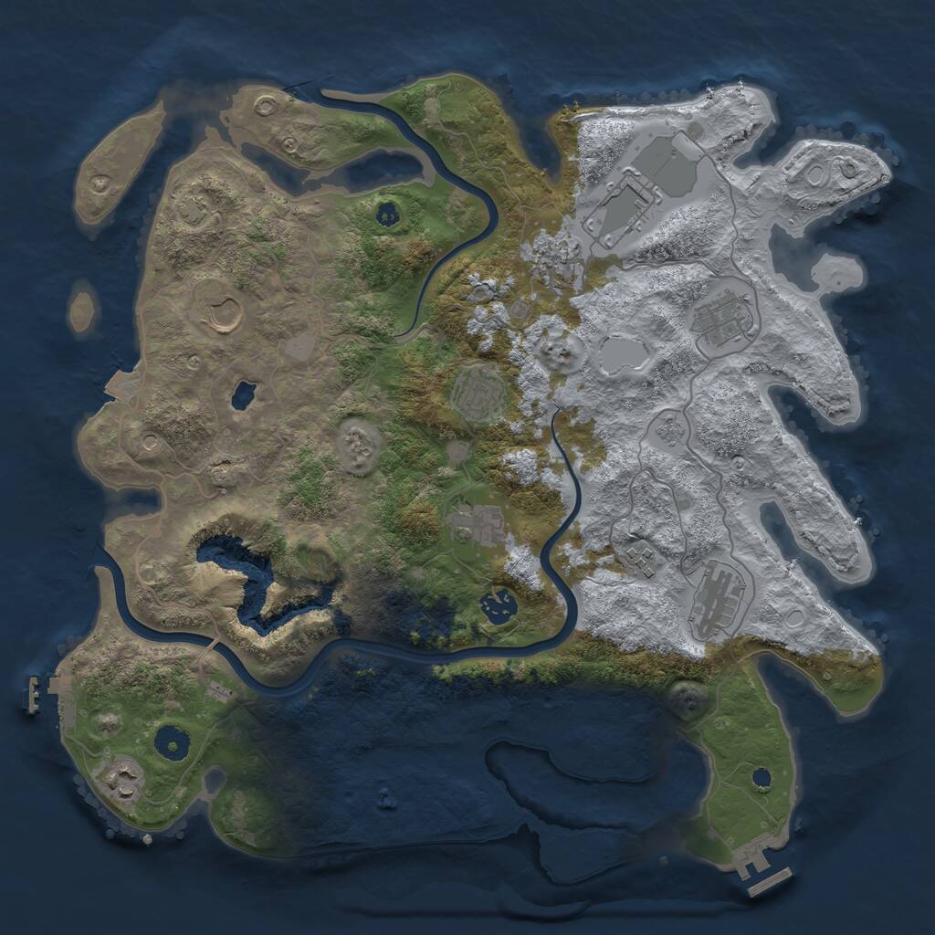 Rust Map: Procedural Map, Size: 4000, Seed: 226494348, 16 Monuments