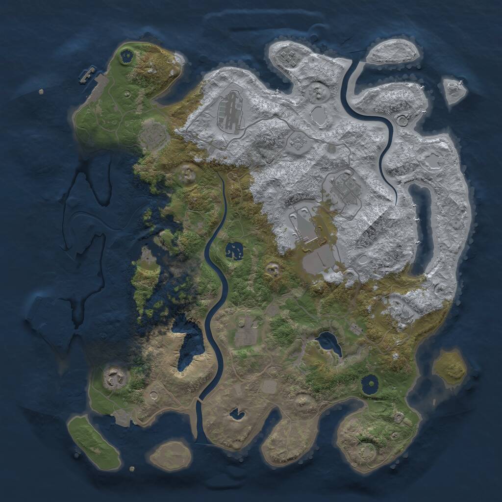 Rust Map: Procedural Map, Size: 4000, Seed: 1731947541, 16 Monuments