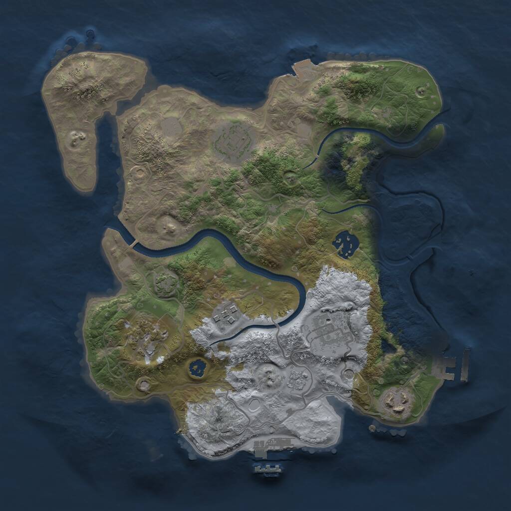 Rust Map: Procedural Map, Size: 3000, Seed: 1931333479, 12 Monuments