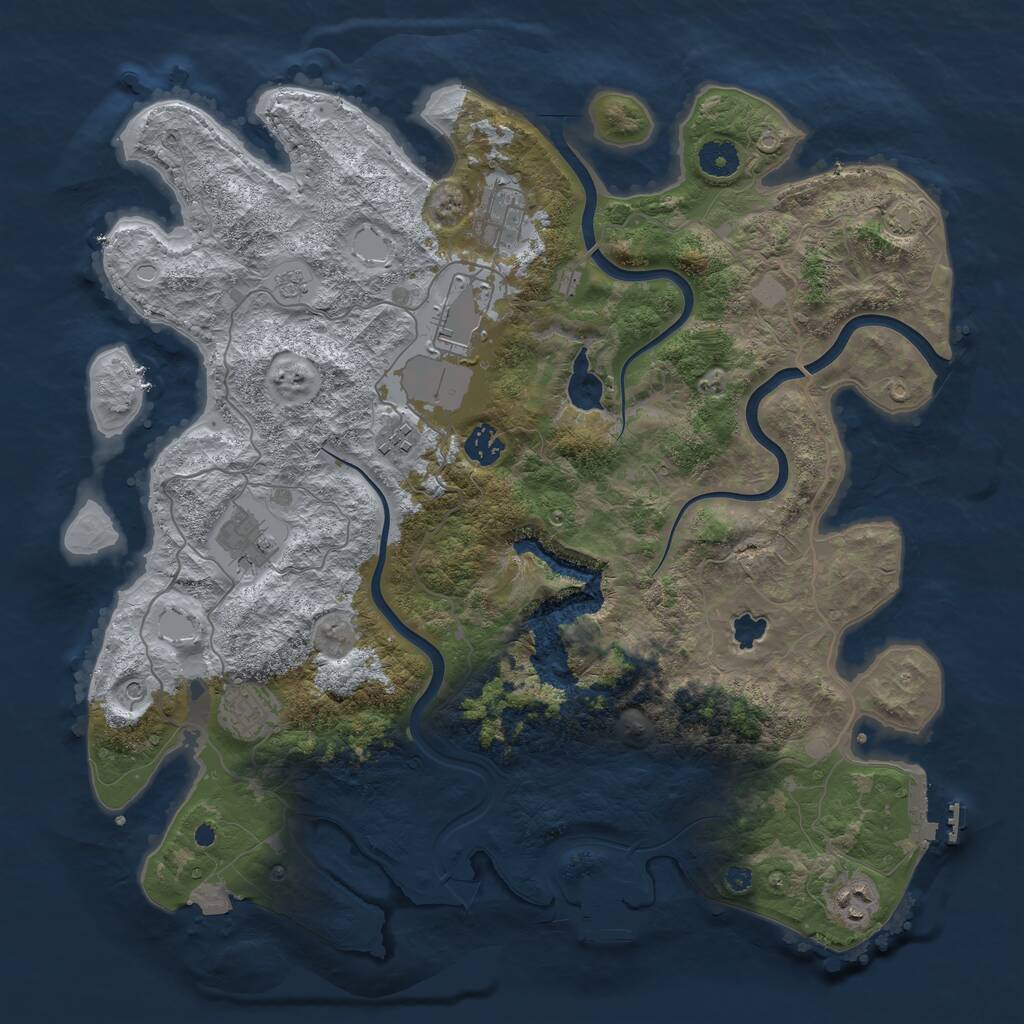 Rust Map: Procedural Map, Size: 4000, Seed: 1802213400, 13 Monuments