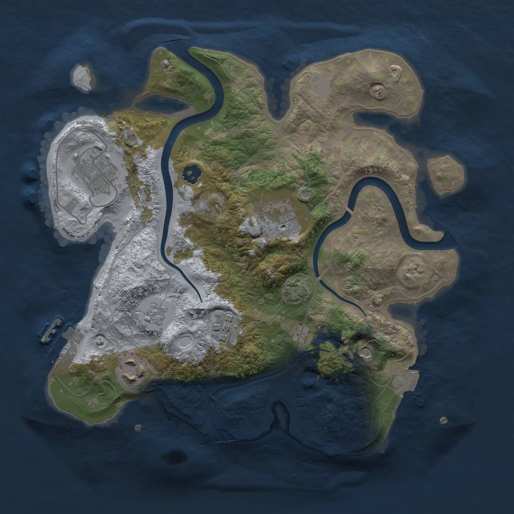 Rust Map: Procedural Map, Size: 2800, Seed: 744281444, 9 Monuments