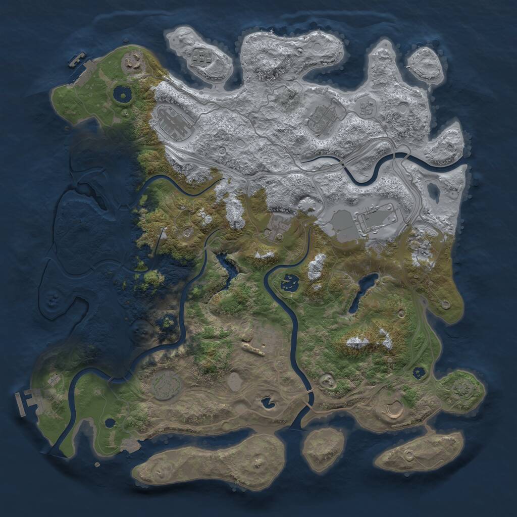 Rust Map: Procedural Map, Size: 4250, Seed: 939210875, 17 Monuments