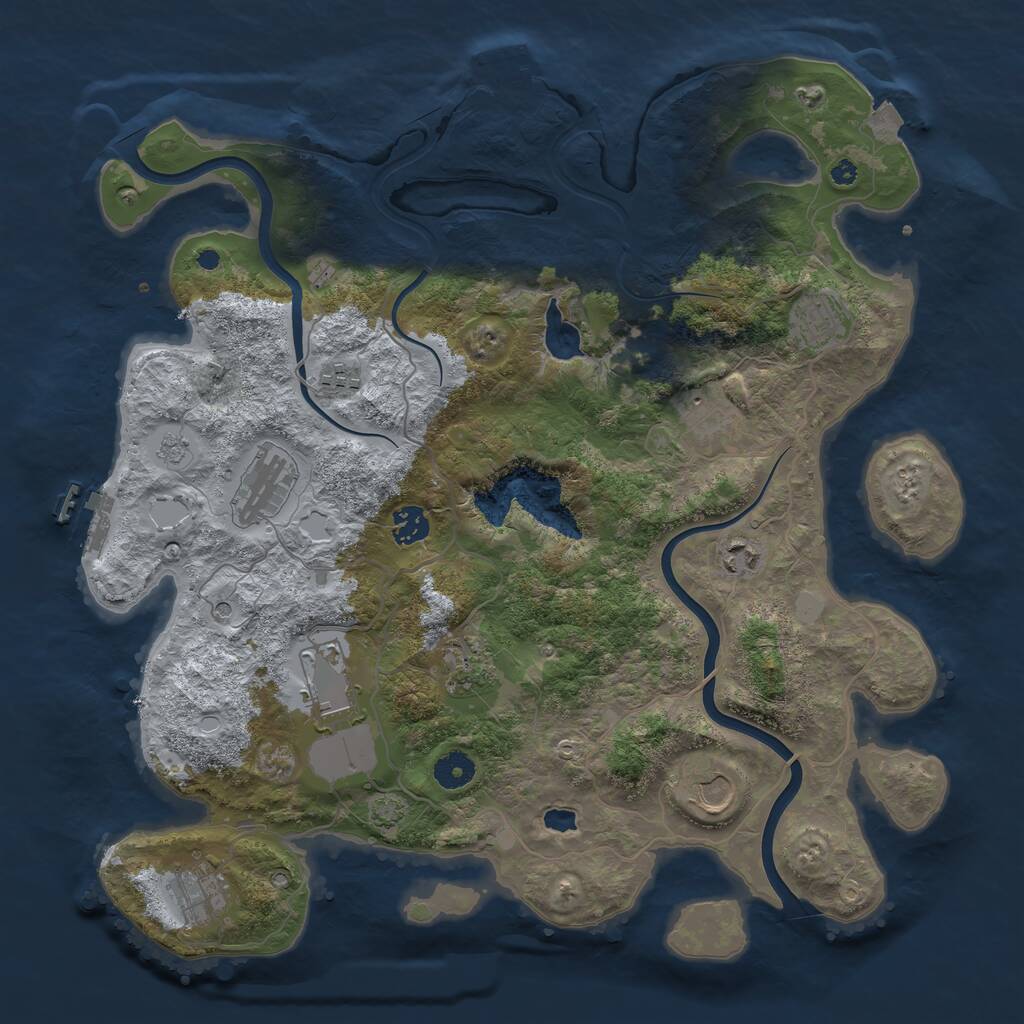 Rust Map: Procedural Map, Size: 4000, Seed: 23578934, 16 Monuments