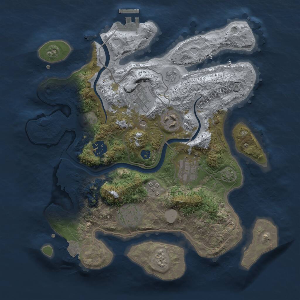 Rust Map: Procedural Map, Size: 3000, Seed: 589114544, 11 Monuments