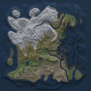 Thumbnail Rust Map: Procedural Map, Size: 3500, Seed: 748948342, 13 Monuments