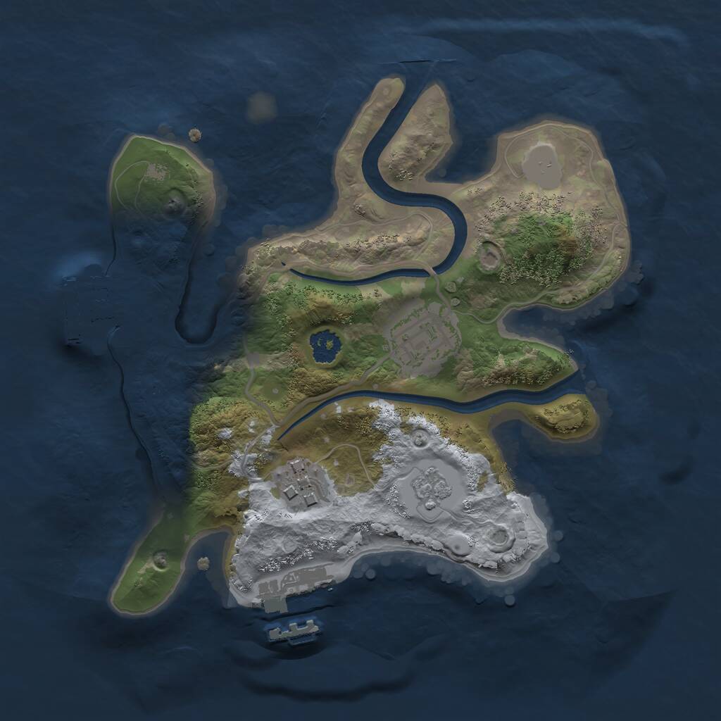 Rust Map: Procedural Map, Size: 2250, Seed: 212, 6 Monuments