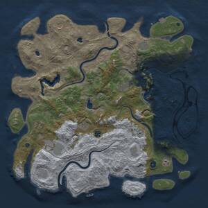 Thumbnail Rust Map: Procedural Map, Size: 4750, Seed: 36139029, 17 Monuments