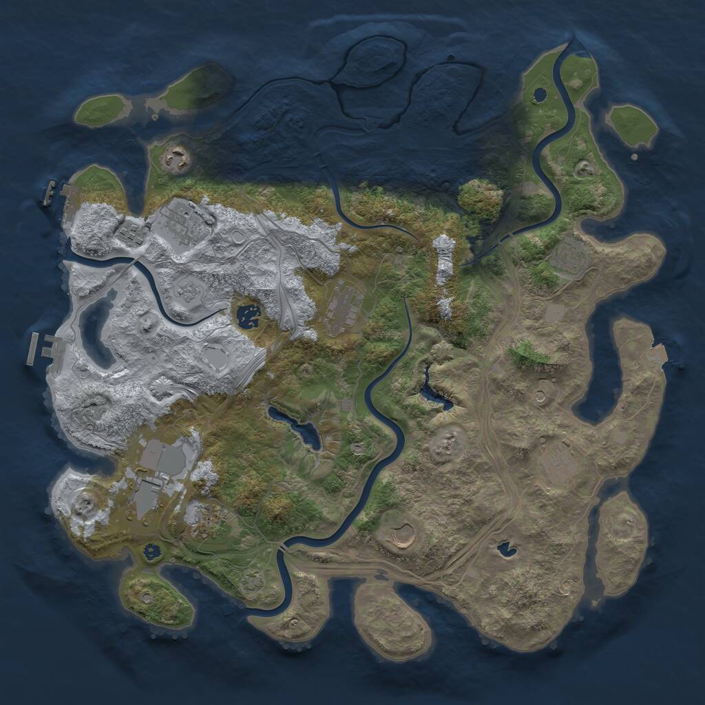 Rust Map: Procedural Map, Size: 4250, Seed: 12985, 16 Monuments