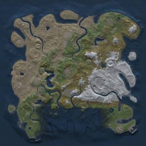 Thumbnail Rust Map: Procedural Map, Size: 4500, Seed: 1780711700, 16 Monuments