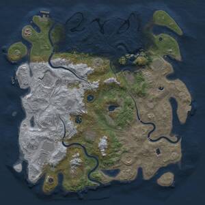 Thumbnail Rust Map: Procedural Map, Size: 4500, Seed: 1374335378, 17 Monuments