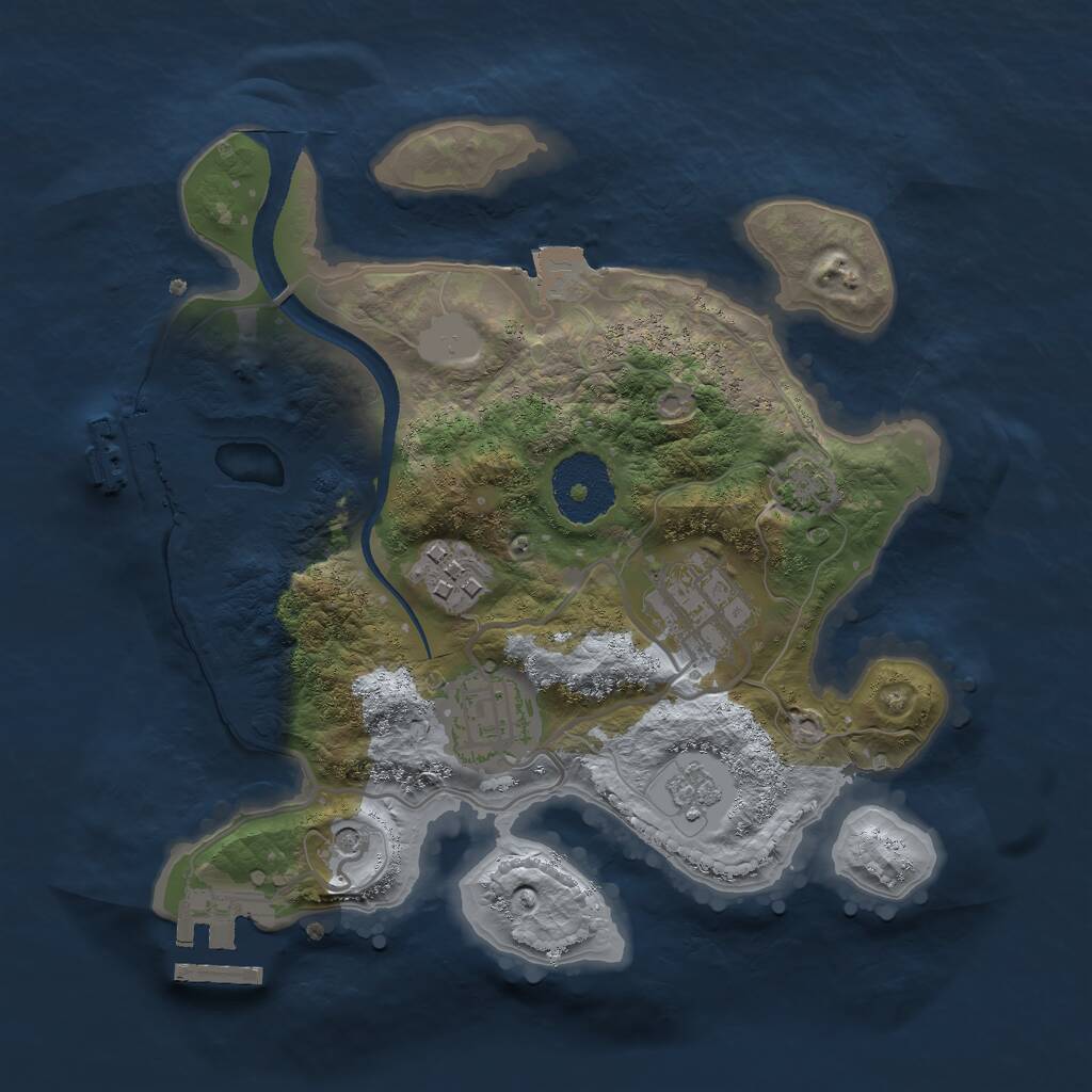 Rust Map: Procedural Map, Size: 2500, Seed: 648920560, 9 Monuments