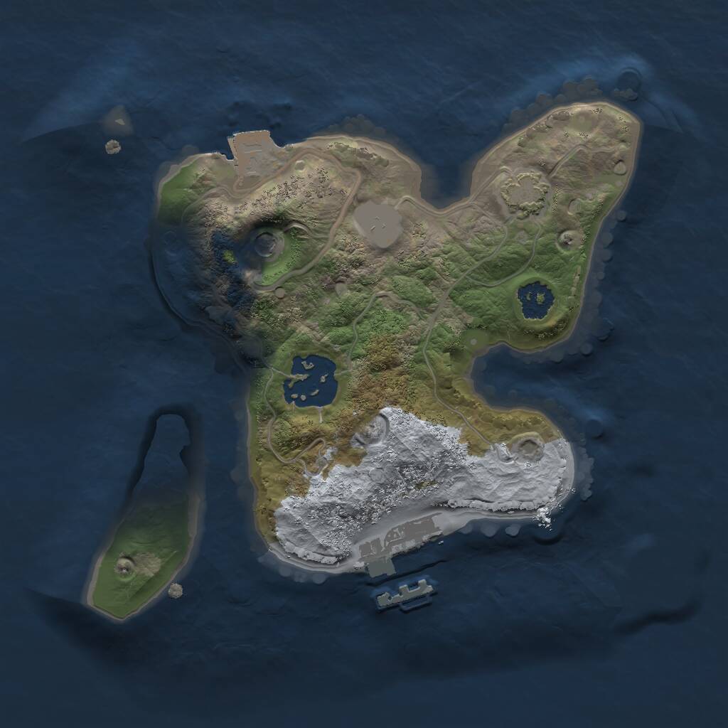 Rust Map: Procedural Map, Size: 2000, Seed: 78145, 5 Monuments
